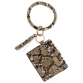 Snake Print PU Leather Wristlet Keychain Card Holder with Tassel for Women Girls - Brown Snake Card Bag (B50-0202) / 1 Piece/Pack