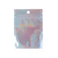 Translucent holographic zipper bag detail, colorful laser sealing pouch for small parts. - 100 Pieces/Pack (8*11cm)
