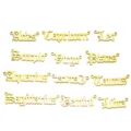 Edelstahl Sternzeichen Anhänger DIY Halskette Zubehör Gold alte englische Buchstaben - 12 Stück/Packung / Gold