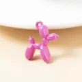 Cute alloy balloon dog pendant for DIY jewelry making, ideal for handmade necklaces and bracelets. - 10 Pieces Pack / Rose Red