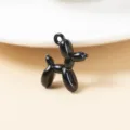 Vue détaillée de pendentif chien ballon en métal noir pour accessoire de bijoux DIY créatif. - Lot de 10 / Noir