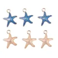 DIY starfish alloy pendant charms with glitter, cute jewelry accessories for handmade earrings and crafts. - 1 Piece / Pink Blue Gradient (PZ211028812)