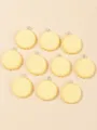 Détail de breloques bijoux capsule de bouteille jaune, composants DIY pour colliers personnalisés. - Jaune / Lot de 10