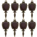 Barroco vintage bronce espejo atúd colgante DIY collar pendientes Halloween joyas accesorios - Dije de Espejo Bronce