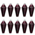 Colgantes cruz ataúd esmalte rojo gótico para collares pendientes fabricación joyas 10pz - Dije de Cruz Roja Base Plateada