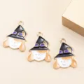 Κρεμαστό μενταγιόν μάγισσα Halloween σμάλτο χαριτωμένο σχέδιο κράμα για αξεσουάρ DIY - Μάγισσα με Μαύρο Καπέλο (PZ211028808) / 1 Τεμάχιο