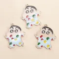 Cartoon anime metal enamel charms cute character alloy pendants for DIY keychains jewelry making. - Pajama Style Pendant / 1 Piece/Pack