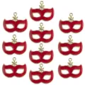 Red masquerade mask alloy charms for DIY jewelry making, necklace bracelet accessories wholesale. - 10 Pieces/Pack / Red