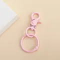 Llavero de mosquetón de metal rosa, accesorio de anillo de llave con pintura colorida. - Paquete de 1 Pieza / Rosa