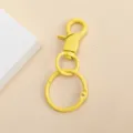 Llavero de metal amarillo con mosquetón, pintura al horno colorida accesorio de herraje SKU. - Paquete de 1 Pieza / Amarillo