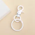 Llavero de metal blanco mosquetón anillo accesorio para bolsos y manualidades. - Paquete de 1 Pieza / Blanco