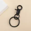 Llavero de gancho giratorio de metal negro, anillo de hardware duradero para accesorios. - Paquete de 1 Pieza / Negro