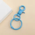 Llavero de metal azul con mosquetón y anillo accesorio para manualidades y bolso - Paquete de 1 Pieza / Azul
