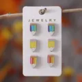 Bonito juego de pendientes de tuerca de lápiz de madera regalo profesor variante. - Juego Estilo Lápiz (2319)
