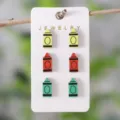 Colorful wooden crayon stud earrings set, cute back to school jewelry gift for teachers - Crayon Style