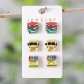 Back to school wooden earrings set books bus crayons cute stud earrings for teachers - Book and School Bus Style