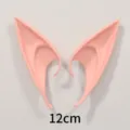 Primer plano detallado de orejas de elfo rosas de 12cm, ideal para fiestas de cosplay y eventos. - Color claro 12 cm - bolsa OPP