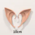 Orecchie da elfo in latex dettaglio accessorio costume per feste cosplay e Halloween. - Colore scuro 10cm - Sacchetto OPP