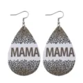 Stupendi Orecchini pendenti in ecopelle MAMA leopardo per donne regalo speciale! - Stile MAMA Cuore Leopardo (7)