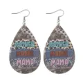 Orecchini pendenti in pelle PU a goccia con stampa leopardata e floreale per festa. - Stile Patchwork Multilingue Per La Festa Della Mamma (10)