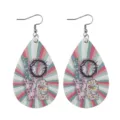 Orecchini a goccia in ecopelle LOVE stampa floreale retro gancio in lega donna gioiello stile - Stile LOVE Radioso Retrò (11)