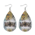 Girasole Leopardo MOM Orecchini Goccia Ecopelle Donna Regalo Festa Speciale Mamma - Stile MOM Leopardo Girasole (17)