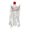 Halloween suspension fantôme décoration avec yeux rouges lumineux et chaîne effrayante. - Fantôme sans visage avec chaîne en fer et vêtements ensanglantés / Numéro d'article (Z298)