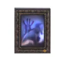 Halloween espejo mágico espacioso marco de fotos retro huella de mano sangrienta decoración - Fantasma femenino con mano ensangrentada / Espejo Mágico Cuadrado