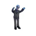 Halloween Elettrico In Piedi Testa Blu Zombie 1 Metro Scuotendo Sensore Suono Puntello - Fantasma oscillante piccolo - testa blu