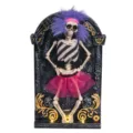 Decorazione lapide Halloween scheletro danzante elettrico con capelli viola divertente - Capelli Viola / Disponibile / Confezione in scatola a colori