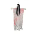 Halloween accesorio de fantasma colgante luminoso con gasa sangrienta y cara de esqueleto tétrico. - Fantasma Femenino de Cabello Largo Sangriento