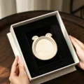 Wooden DIY round frame with cute ears in gift box. Ideal for handmade crafts. - Teddy Bear
