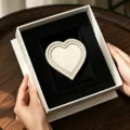 Wooden heart frame DIY craft accessory with gift box and black velvet lining display. - Lace Heart