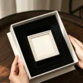 Wooden frame display box for DIY crafts, embroidery patches, elegant white and black velvet. - Right-Angle Square