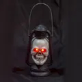 Halloween Lanterna Teschio LED Occhi Rossi Luminosi Stile Vintage Decorazione Festa - Lanterna a Teschio Portatile (Stile 2 Luce Rossa)