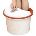 Household electric foot bath massager bucket with heating control knob and thickened design. - Multi-Layer Thickened Magnetic Massage Bucket (Lid and Herb Bag Included)