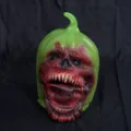 Máscara de calabaza de Halloween de látex terrorífica accesorio zombie para fiesta - Cabeza de calabaza verde de látex n.º 2 / Verde