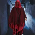 Halloween rouge noir capote faucheuse cape costume horreur crâne masque fête vêtements - Taille unique / Ensemble cape rouge et masque