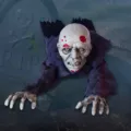 Halloween electric crawling zombie prop sound activated glowing scary haunted house decor - Crawling Ghost in Grey Clothes