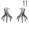 Halloween skeleton hands ground stakes props spooky yard lawn outdoor horror decoration set - Ground Stake Ghost Hand / White