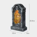 Halloween LED Grabstein Licht Totenkopf Wasserlaterne Gruselige Party Spukhaus Deko 26cm - A7 Grabstein Skelett Stil