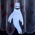 Halloween hanging ghost windsock decoration spooky party outdoor yard ornament prop. - Non-Glowing - Grinning Face / Large (130*60cm)