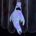 Halloween glowing ghost windsock hanging decoration LED light spooky party prop spooky vibe - Colorful Glowing - Clown Face / Small (47*28cm)