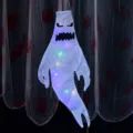 Halloween LED fantasma luminoso manica a vento decorazione sospesa festa stregata bianco - Luminoso Colorato - Faccia da Fantasma Malvagio / Piccolo (47*28cm)