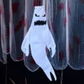 Manica a vento fantasma bianco decorazione Halloween, accessorio spettrale per festa. - Non Luminoso - Faccia da Fantasma Malvagio / Grande (130*60cm)