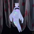Halloween fantasma luminoso decorazione sospesa casa stregata festa accessorio bianco - Luminoso Colorato - Faccia Arrabbiata / Piccolo (47*28cm)