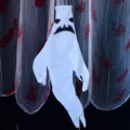 Decorazione sospesa con windsack fantasma bianco di Halloween per festa spettrale. - Non Luminoso - Faccia Arrabbiata / Grande (130*60cm)