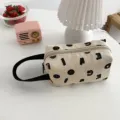 Canvas Pencil Case Aesthetic Letter Print Zipper Pouch Cute Makeup Bag for Women Daily - All-over Letter Cosmetic Bag