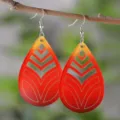 Bohemian gradient acrylic teardrop earrings for women, trendy geometric dangle drop jewelry. - Geometric Pattern Style (1183)