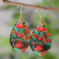 Chic tropical flamingo teardrop acrylic earrings for women, stylish vacation jewelry gift. - Flamingo Tropical Style (1185)